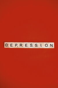 Depression with scrabble tiles