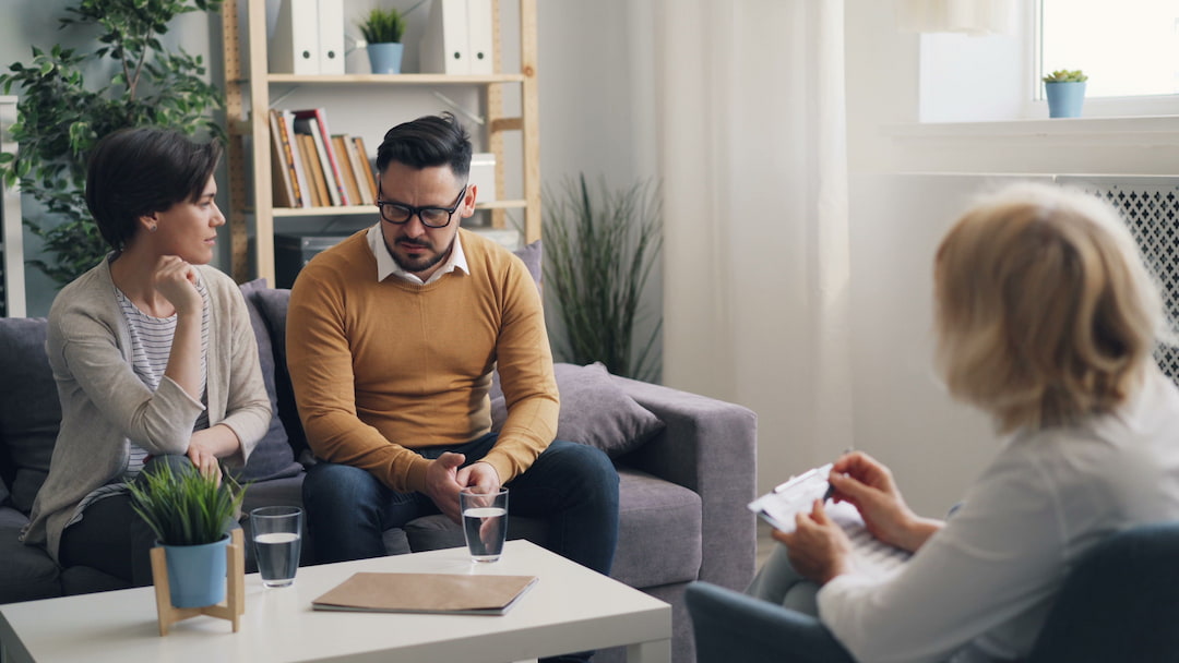 Couple with Therapist in office